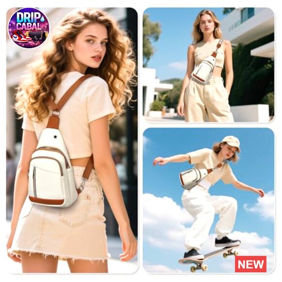 PU Leather Anti Theft Sling Bag Convertible Crossbody Fanny Pack Backpack main image 6
